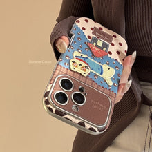 Load image into Gallery viewer, Leopard print cat is suitable for iphone17promax Apple 16 mobile phone case 15 anti-drop 17 leather retro cartoon 12