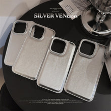 Load image into Gallery viewer, Silver bulge leather Apple 17 mobile phone case iPhone16promax premium sense 11 solid color 13 hard 12 applicable