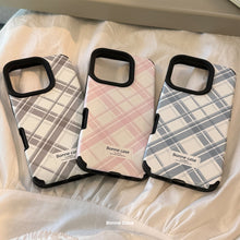 Load image into Gallery viewer, Korean ins leather pattern rhombus for iphone16 apple 17pro max mobile phone case british style 14 advanced 13