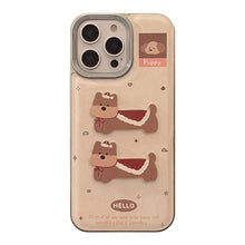 Load image into Gallery viewer, Cortical three-dimensional cartoon puppy Apple 16 mobile phone case 17promax New Year's 15 for iPhone13 lanyard 11