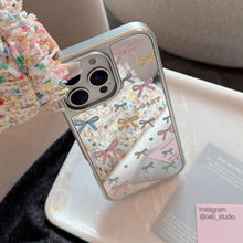 Load image into Gallery viewer, Korean color bow for 16 apple 15promax mobile phone case iphone17 mirror 13 plating 15 hard