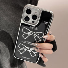Load image into Gallery viewer, Gilt applicable Apple 15promax mobile phone case iphone16 sweet and cool bow 17 Korean 14 electroplating Huawei