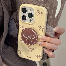 Load image into Gallery viewer, Gilt polka dot bow holder Apple 17 mobile phone case iphone16promax is suitable for 14 personalities 16 all-inclusive.