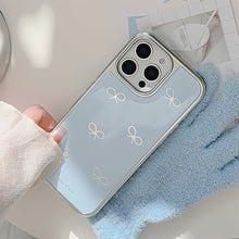 Load image into Gallery viewer, Gilt ins blue bow 16pro max mobile phone case iphone15 Epoxy 17 suitable for Huawei P70pro hard