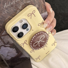 Load image into Gallery viewer, Gilt polka dot bow holder Apple 17 mobile phone case iphone16promax is suitable for 14 personalities 16 all-inclusive.