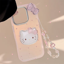 Load image into Gallery viewer, Gilt laser is suitable for Apple 16Promax mobile phone case iphone15 three-dimensional pink cartoon 11 lanyard 17 cute