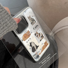 Load image into Gallery viewer, Cat daily application 16promax mobile phone case iphone17 mirror apple 15 electroplating silver 13 niche premium