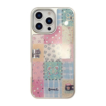 Load image into Gallery viewer, Gilt ins plaid splicing 16pro max mobile phone case iphone17 apple 15 electroplating 14 hard applicable to huawei