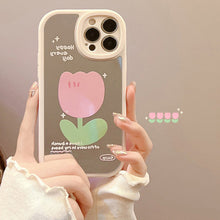 Load image into Gallery viewer, Flower mirror iphone15promax iPhone case 16 soft case XR makeup mirror 11 suitable for 8p hair 14