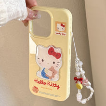 Load image into Gallery viewer, Gilt three-dimensional cartoon cat for 17promax Apple 16 mobile phone case iphone14 lanyard 13 girl
