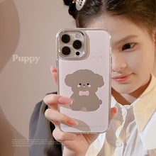 Load image into Gallery viewer, Cute cute pet dog iphone16 is suitable for 17promax Apple mobile phone case 15 electroplated mirror surface 11 generation 12