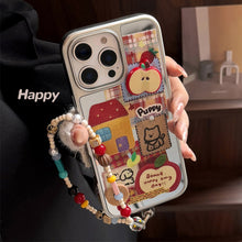 Load image into Gallery viewer, ins three-dimensional red apple cartoon is suitable for iphone16 mobile phone case 17pro max mirror 13 lanyard 14 generation