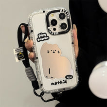 Load image into Gallery viewer, ins wind mirror cartoon cat suitable for 16Pro Max Apple 15 mobile phone case iPhone17 sweet cool 12 hand rope