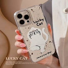 Load image into Gallery viewer, Yoga cat iPhone16 is suitable for 15promax Apple phone case 11 funny cartoon 13 mirror 17 generation