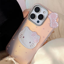 Load image into Gallery viewer, Gilt laser is suitable for Apple 16Promax mobile phone case iphone15 three-dimensional pink cartoon 11 lanyard 17 cute