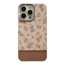 Load image into Gallery viewer, Ins Sketch Flower iPhone 16 Case 17Pro Max Leather 15 For iPhone13 Retro 11 Hard Case