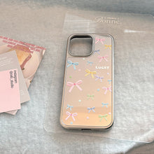 Load image into Gallery viewer, Korean color bow for 16 apple 15promax mobile phone case iphone17 mirror 13 plating 15 hard
