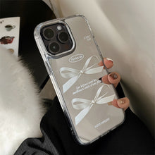 Load image into Gallery viewer, Mirror surface is suitable for Apple 16Pro mobile phone case max three-dimensional pearl bow iphone15 temperament 13 anti-drop 17