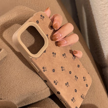 Load image into Gallery viewer, ins suede French small floral application iphone16 iPhone case 17pro max simple 14 retro 13