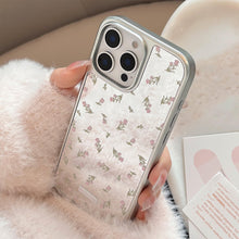 Load image into Gallery viewer, ins pink flower applies to 16 apple 15pro max mobile phone case iphone17 mirror 13 electroplating 15 gentle