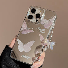 Load image into Gallery viewer, Mirror super fairy butterfly pendant, suitable for apple 15pro mobile phone case max temperament iphone16 anti-drop 13 hard 17