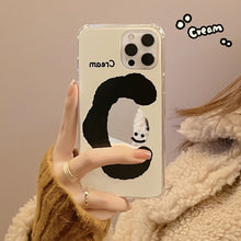 Load image into Gallery viewer, ins cream smiley face applies to 17pro max apple iphone15 mobile phone case 11 makeup mirror 16 anti-drop 14 hard