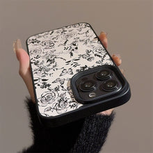 Load image into Gallery viewer, Temperament ins rose flower apple 15 mobile phone case 17pro max leather 11 for iPhone16 literature and art 12