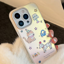Load image into Gallery viewer, Gilt cute cute pet suitable for iphone17 mobile phone case 16 laser 15Promax generation 14 cartoon 11 electroplating