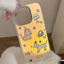 Load image into Gallery viewer, Gilt cute cute pet suitable for iphone17 mobile phone case 16 laser 15Promax generation 14 cartoon 11 electroplating