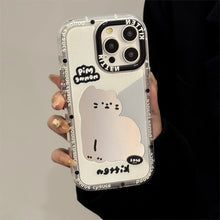 Load image into Gallery viewer, ins wind mirror cartoon cat suitable for 16Pro Max Apple 15 mobile phone case iPhone17 sweet cool 12 hand rope