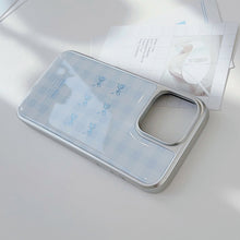 Load image into Gallery viewer, Gilt iphone16 mobile phone case 17pro max blue plaid 14 electroplating 13 Epoxy 15 for Apple/Huawei