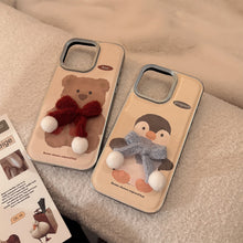 Load image into Gallery viewer, Fun plush animal Apple 16 mobile phone case 17promax cortex three-dimensional 15 suitable for iPhone13 hair generation