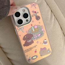 Load image into Gallery viewer, Gilt laser for iphone17 mobile phone case 16Promax pink cake puppy 15 anti-drop 14 cartoon 13
