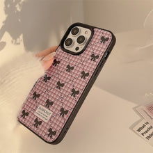 Load image into Gallery viewer, Korean bow plaid phone case 16 Apple 17promax sweet 11 for iPhone15 leather 13 winter