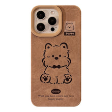 Load image into Gallery viewer, Suede for 17promax iPhone case iPhone 15 West Highland Puppy 14 Plush rope 13 Soft 16 sets