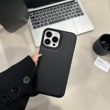Load image into Gallery viewer, Simple black lychee pattern is suitable for Apple 16 mobile phone case iPhone17promax personality 11 leather pattern 13 advanced