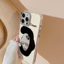 Load image into Gallery viewer, ins cream smiley face applies to 17pro max apple iphone15 mobile phone case 11 makeup mirror 16 anti-drop 14 hard