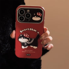 Load image into Gallery viewer, ins red cartoon cat suitable for 16pro max iPhone case iphone15 leather cartoon 17 lanyard