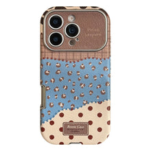 Load image into Gallery viewer, Retro leopard print splicing leather for iphone17 Apple 16promax mobile phone case 15 anti-drop 17 advanced 12