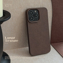 Load image into Gallery viewer, Dark brown moon pit pattern Apple 16 mobile phone case 14promax premium 11 for iPhone13 leather pattern 15 retro