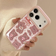 Load image into Gallery viewer, Gilt Apple 17promax mobile phone case 16 Epoxy 13 for iPhone15 pink bear doll Huawei Samsung