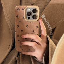 Load image into Gallery viewer, ins suede French small floral application iphone16 iPhone case 17pro max simple 14 retro 13