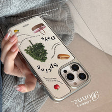 Load image into Gallery viewer, Spring picnic is suitable for Apple 15promax mobile phone case iphone16 mirror 17 electroplating hard 14 Korean Huawei