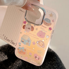 Load image into Gallery viewer, Gilt applicable iphone15 mobile phone case 17Promax laser pink cartoon 16 anti-drop 14 Korean 13 hard case