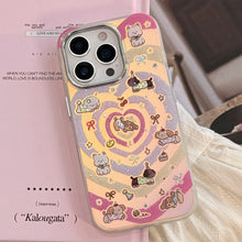 Load image into Gallery viewer, Gilt laser is suitable for iphone16 mobile phone case 17Promax Apple 15 anti-drop 14 color love cartoon 13 Korea