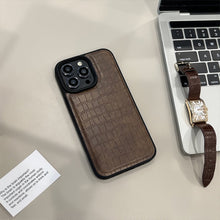 Load image into Gallery viewer, Alligator leather pattern 15 Apple 16 mobile phone case 17promax retro premium style 12 for iPhone13 personality trend