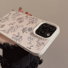 Load image into Gallery viewer, Literary lines rose iPhone16 mobile phone case Apple 15 leather 11 suitable for 13 anti-drop 17promax big brands