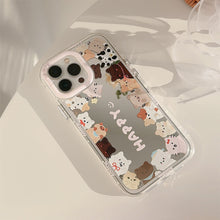 Load image into Gallery viewer, Mirror ins cute cat suitable for 16Pro Max Apple 15 mobile phone case iPhone17 Korean 12 lanyard 11