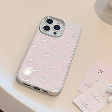 Load image into Gallery viewer, Gilt ins bow apple 16 mobile phone case for iPhone15 anti-drop 17pro max glass 14 sweet