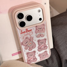Load image into Gallery viewer, Gilt Apple 17promax mobile phone case 16 Epoxy 13 for iPhone15 pink bear doll Huawei Samsung